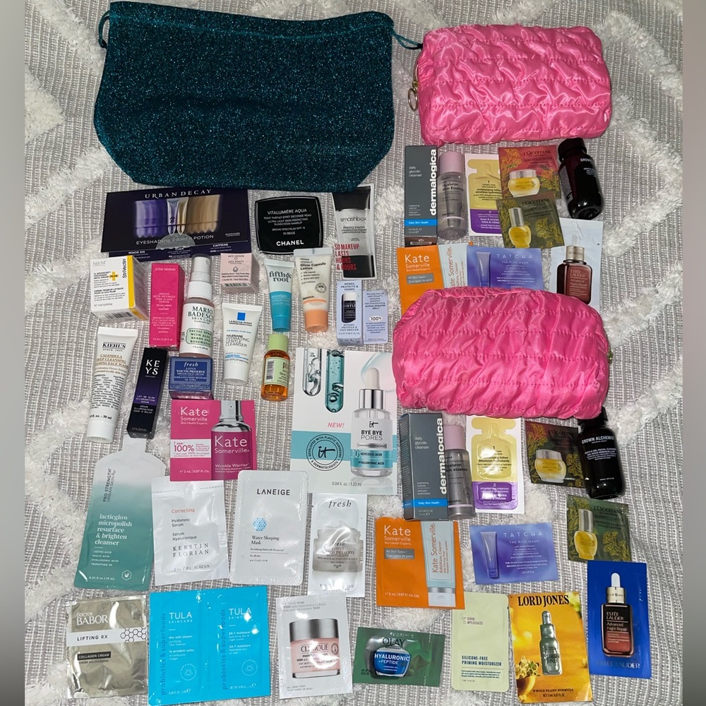 3x Ulta beauty skincare bags including samples